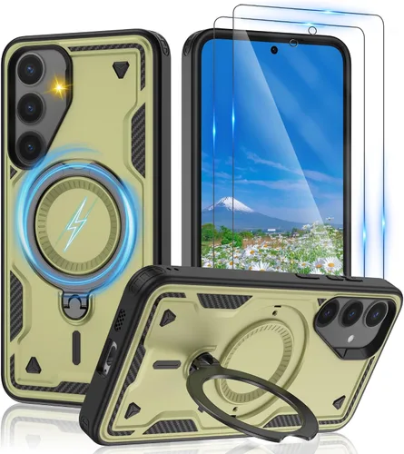 Vista 51 de Gritup fro Funda para Google Pixel 9A, funda protectora magnética de grado militar compatible con Mag-Safe, 2 protectores de pantalla HD, soporte