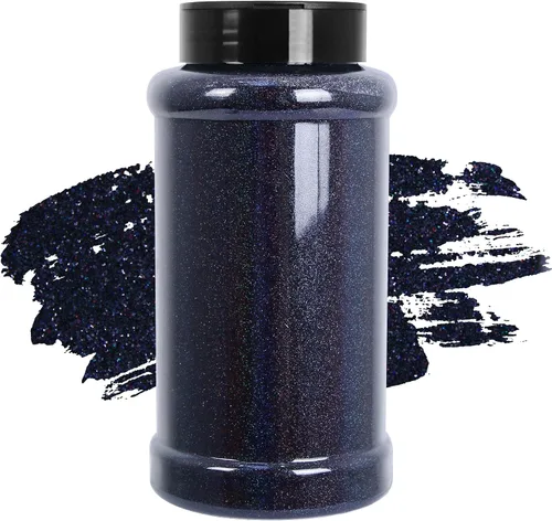 Vista 12 de Purpurina negra ultrafina, 16 onzas (1 libra), purpurina fina para manualidades de resina, uñas, vasos, slime, cosméticos y decoración de festivales