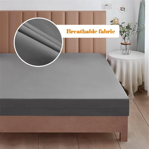 Vista 7 de Premium Waterproof Fitted Sheet Mattress Protector, Noiseless Mattress Cover with Deep Pocket Fitted up to 20 Inches, Washable and Easy Blanco