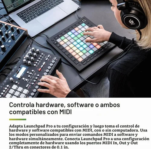 Vista 8 de Novation Launchpad Pro MK3, controlador MIDI de 64 cuadrículas y secuenciador para Ableton Live, Logic Pro y hardware, 64 almohadillas RGB