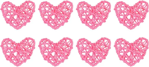 Vista 14 de MECCANIXITY 8 piezas de jarrón de ratán en forma de corazón de ratán natural para decoración del día de San Valentín, decoración del hogar, boda