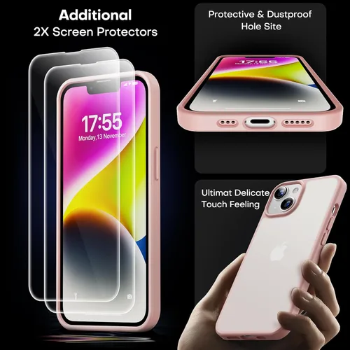 Vista 5 de Paquete de 2 protectores de pantalla de privacidad para iPhone 13 Pro 5G de 6.1 pulgadas con 3 protectores de lente de cámara [no para iPhone 13]