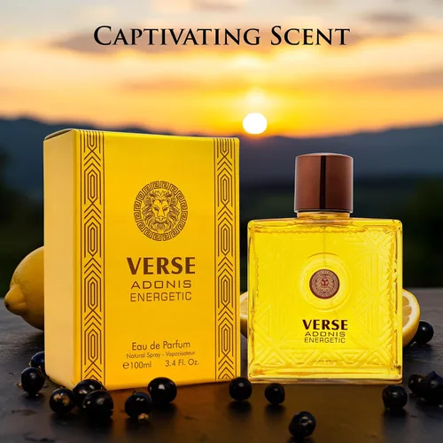 Vista 3 de Verse Adonis Energetic for Men - Fragancia fresca de larga duración, aroma audaz y vigorizante, perfecto para uso de día y noche, aroma energizante