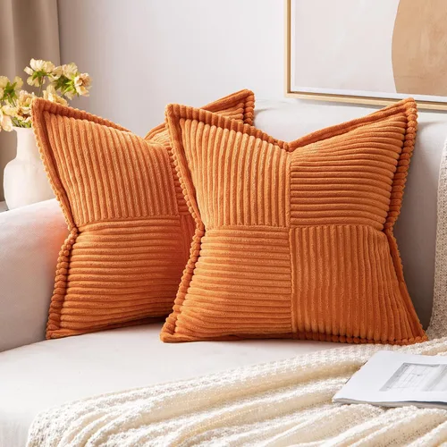 Vista 37 de MIULEE - Juego de 2 fundas de almohada beige de 12 x 12 pulgadas con entretejido, fundas de almohada a rayas bohemias supersuaves con textura