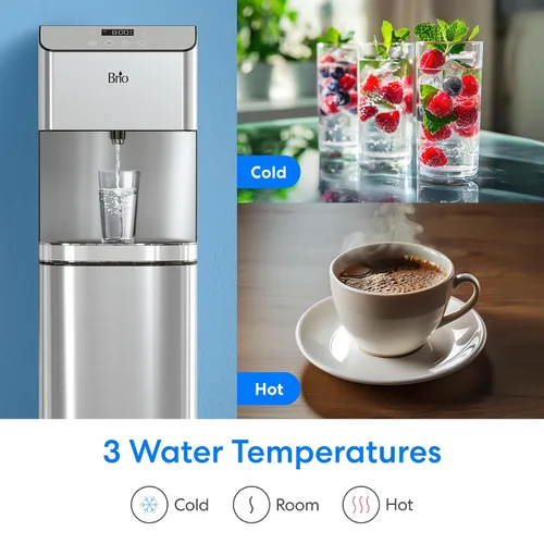 Vista 6 de Brio Moderna - Dispensador de enfriador de agua de carga inferior, triple temperatura, temperatura ajustable, autolimpieza, dispensador táctil