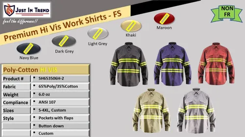 Vista 3 de Camisa de Seguridad de Alta Visibilidad Premium - Manga Larga