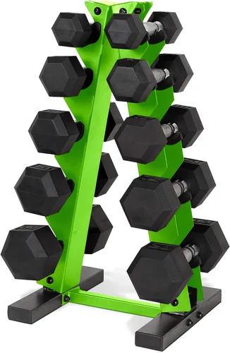 Vista 22 de CAP Barbell Juego de mancuernas hexagonales recubiertas de 150 libras con estante vertical Múltiples opciones