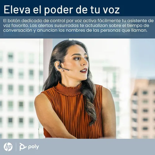 Vista 4 de Poly Voyager 5200 Auriculares inalámbricos (Plantronics) – Auriculares Bluetooth de un solo oído con micrófono de cancelación de ruido – Diseño