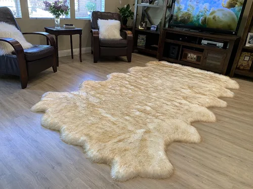 Vista 31 de LAMBZY Alfombra de pelo de oveja sintética, hipoalergénica, súper suave, sedosa para sala de estar, habitación de los niños, sofá
