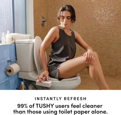 Vista 3 de TUSHY Bidé clásico 3.0 Accesorio universal delgado para asiento de inodoro. Instalación simple <10 minutos. Pulverizador de agua autolimpiante