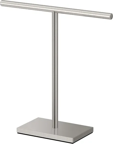 Vista 3 de Gatco 1444B, Soporte para Toallas de Mano Independiente con Base Rectangular Moderna, Latón Cepillado / 10.50" de ancho x 11.13" de alto Soporte