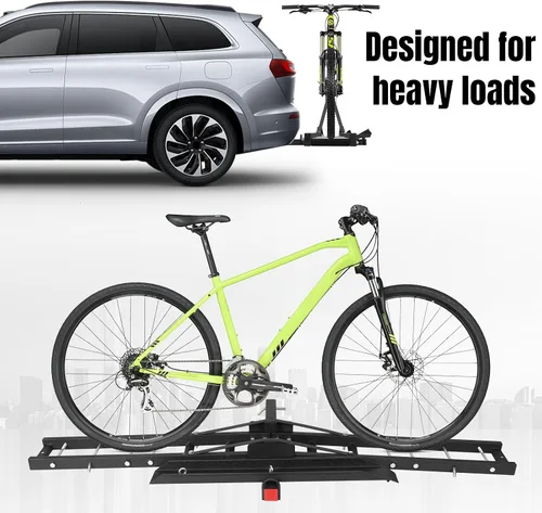 Vista 6 de Adjustable Road Bike Storage Bracket Anti Tilt Auto Trailer Holder Rust Proof for SUVs Cars Trucks