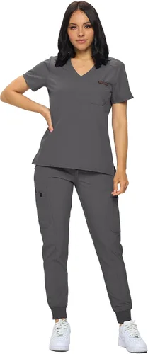 Vista 4 de Monarch Uniforms Camiseta médica para mujer con un bolsillo para mujer