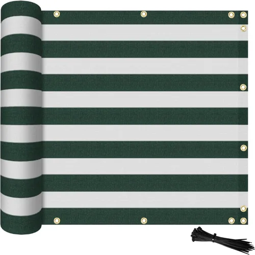 Vista 8 de ECOOPTS Pantalla de Privacidad para Valla de Balcón de 3'x1' con Bridas, Cubierta de Valla de Protección UV para Exteriores para Balcón, Porche