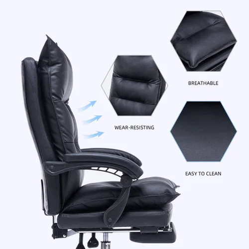 Vista 7 de YOLENY Silla de oficina grande y alta, silla de oficina giratoria ergonómica reclinable de altura ajustable con respaldo alto, silla de oficina