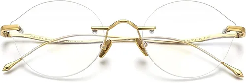 Vista 4 de Marco de gafas de titanio de FONEX, gafas ópticas de miopía redondas para mujer 8509