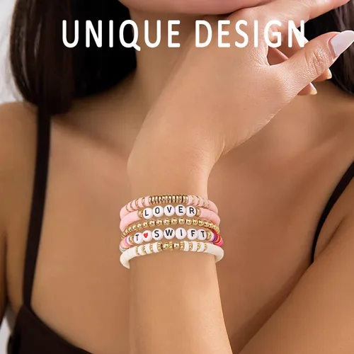 Vista 6 de TS Album - Pulsera inspirada en el álbum con tatuaje de mano, juego de pulseras de amistad para épocas musicales, regalos de joyería para mujeres