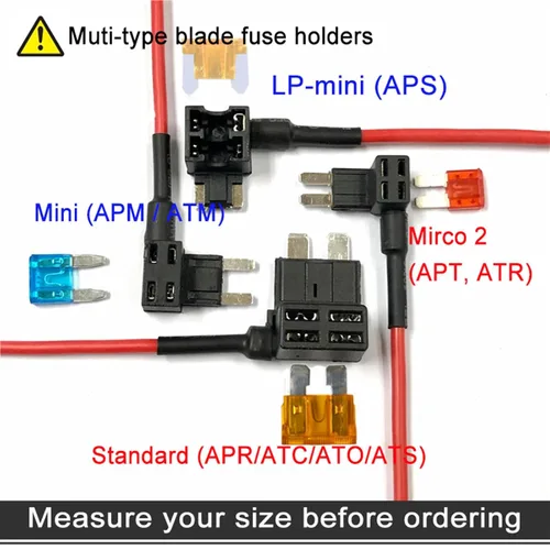 Vista 3 de Muhize ATC/ATO - Juego de portafusibles y fusibles en línea (10 unidades) - Arnés de cableado de calibre 16 con fusible
