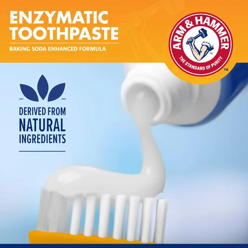 Vista 2 de Arm & Hammer para mascotas kit de 3 piezas para control del sarro para perros, contiene pasta, cepillo de dientes y cepillo para el dedo, reduce