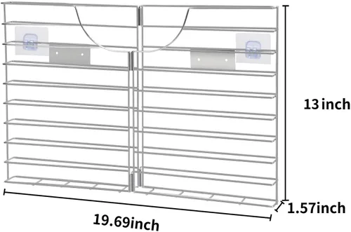 Vista 7 de YeeBeny Soporte para manteles individuales, archivo de pared de bolsillo individual Acero Organizador de cocina, soporte para manteles
