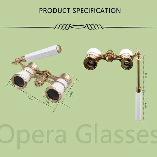 Vista 3 de BLACKICE Lentes de ópera, prismáticos de teatro de 3 x 25 pulgadas, mini anteojos de ópera compactos con mango ajustable, binoculares portátiles