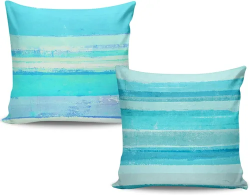 Vista 9 de Juego de 2 fundas de almohada, arte abstracto de 16 x 16 pulgadas, cuadradas, decoración del hogar, fundas de almohada decorativas para sofá