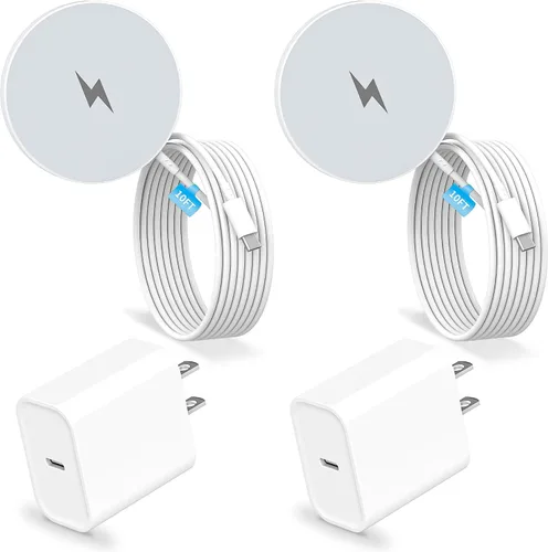 Vista 9 de Cargador magnético inalámbrico, paquete de 2 cargadores rápidos Apple Mag-Safe para iPhone, almohadilla de carga plana segura para iPhone 17Pro