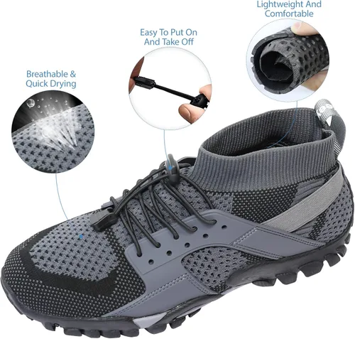 Vista 2 de Zapatos de senderismo acuático para hombre y mujer, zapatos para correr, natación, piscina, acuática, descalzo, playa, deportes, antideslizantes