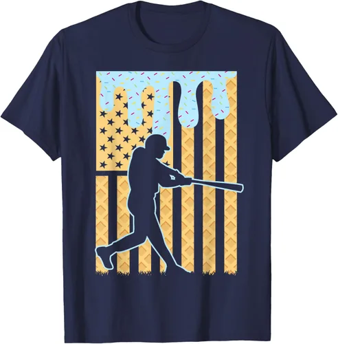 Vista 51 de Camiseta de béisbol Drip Boys Dripping Ice Cream Baseball American Flag, Negro -, Pequeña