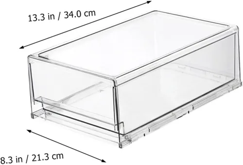 Vista 3 de Caja para refrigerador, cajones extraíbles, organizador de latas, contenedor de almacenamiento para refrigerador, despensa grande de almacenamiento