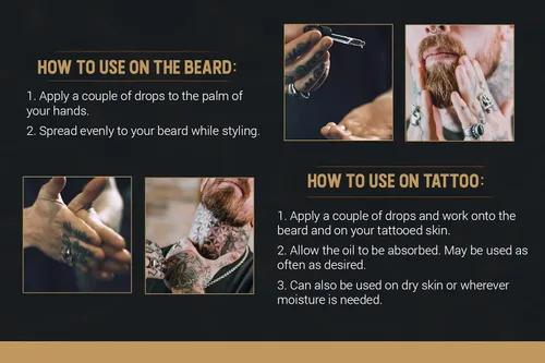 Vista 6 de Woody's Aceite de tatuaje y barba para hombres, aceite de barba para hombre, hidratante hidratante facial para cabello y piel, mejora el crecimiento