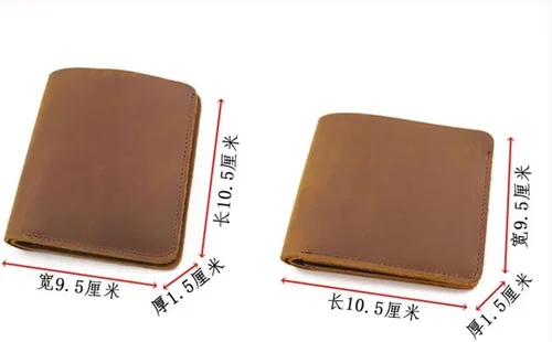 Vista 4 de CZDYUF - Cartera corta retro para hombre, vertical, dos pliegues, estilo casual, tarjetero (color D, tamaño 3.9 x 3.9in)