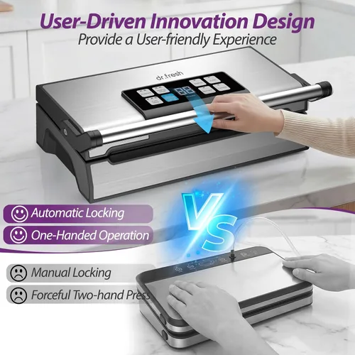 Vista 5 de 98kPa Vacuum Sealer for Food, 10-in-1 Vacuum Sealer Machine