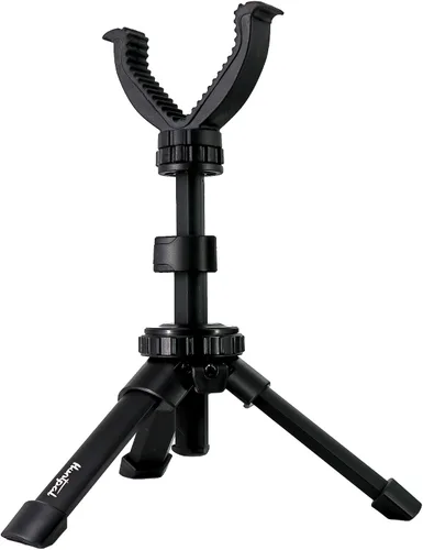 Vista 5 de HUNTPAL Soporte para pistola de trípode portátil Portátil, altura ajustable, construcción de aluminio compacta, para práctica de tiro de tiro