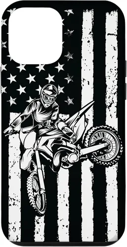 Vista 16 de Funda de motocross con bandera de Estados Unidos para iPhone 17