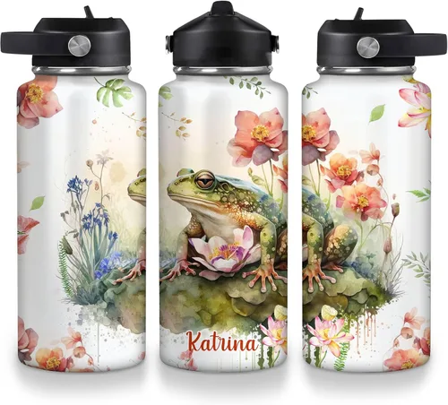 Vista 8 de Hyturtle Botella de agua de acero inoxidable con animales personalizados 19032025 D2 (abeja)