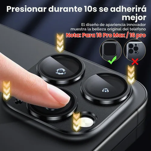 Vista 3 de WSKEN Protector de lente de cámara para iPhone 16 Pro/iPhone 16 Pro Max, [Grado Militar A Prueba de Roturas] [Fuerte Adsorción] Protector