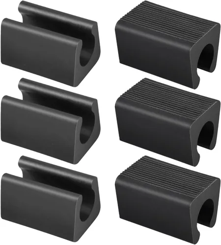 Vista 9 de 30 tapas de plástico para pies de silla en forma de U de 0.71 pulgadas, almohadillas de pie rectangulares antideslizantes para patas de muebles