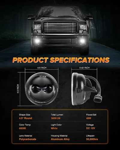 Vista 4 de Conjunto de luces antiniebla LED compatibles con Ford F150 2006 2006-2014 F150 -Negro 1