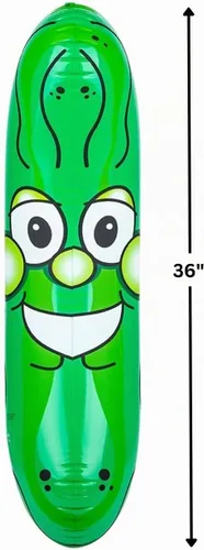 Vista 3 de Happy Deals, pepino gigante inflable, 36 pulgadas., Verde