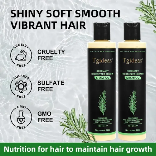 Vista 5 de Tgideas Champú de romero y biotina - Voluminizador, sin sulfato, para cabello fino, seco y dañado, vegano, seguro para el color, 14.8 fl oz