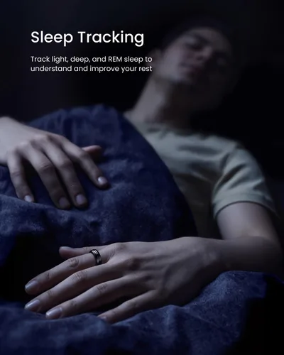 Vista 5 de RENPHO Lynx Anillo Inteligente - Seguimiento de sueño y actividad durante todo el día, incluye estuche de carga, regalos para hombres, batería de 7