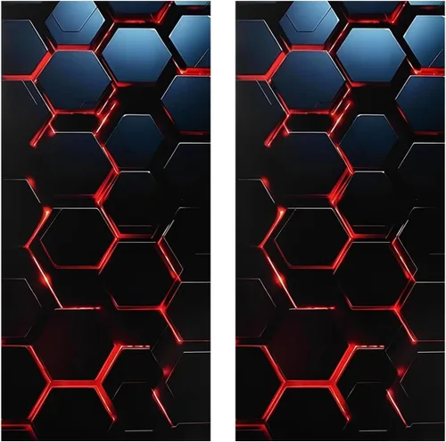 Vista 9 de 2 calcomanías de pilar B para automóvil, diseño de panal 3D con patrón hexagonal de pilar B, impermeables, resistentes a los arañazos, calcomanías