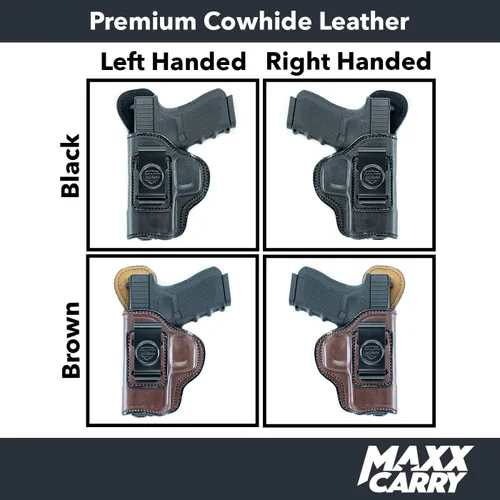 Vista 4 de Maxx Carry Funda de piel interior para H&K P30. funda IWB con clip oculta.