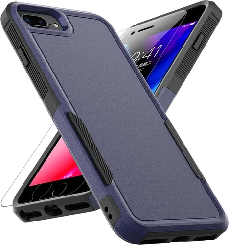 Vista 10 de MDCN Funda para iPhone 8 Plus, iPhone 7 Plus: funda protectora de doble capa resistente para teléfono celular, a prueba de golpes, resistente
