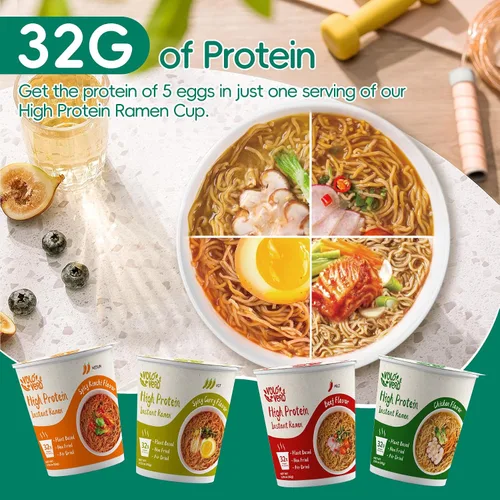 Vista 4 de VOLO VERO Tazas de fideos ramen instantáneos con alto contenido