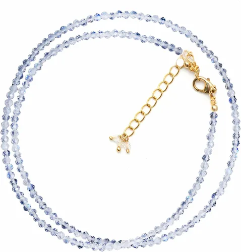 Vista 11 de Gargantilla con cuentas naturales, cuentas facetadas, collar de piedra natal, cristal curativo de energía, regalo para ella, joyería de plata de ley