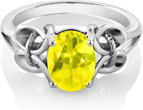 Vista 40 de Gem Stone King Anillo de compromiso ovalado con piedra natal para mujer, plata de ley 925, ovalado de 0.354 x 0.276 in, anillo de compromiso