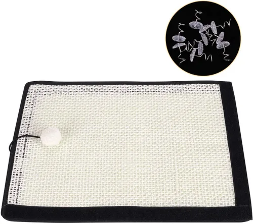 Vista 2 de Alfombrilla rascador de sisal natural para gatos y protectores de muebles, alfombrilla rascador para gatos, para sofá, silla y alfombras de pared