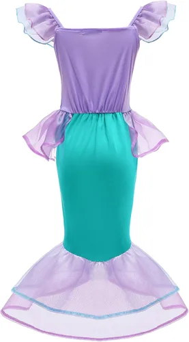 Vista 5 de Disfraz de sirena con peluca, corona, tiara, joyería de Halloween, princesa, accesorios de vestir para niñas